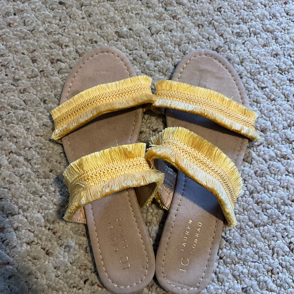 Lauren Conrad Yellow Fringe Sandals